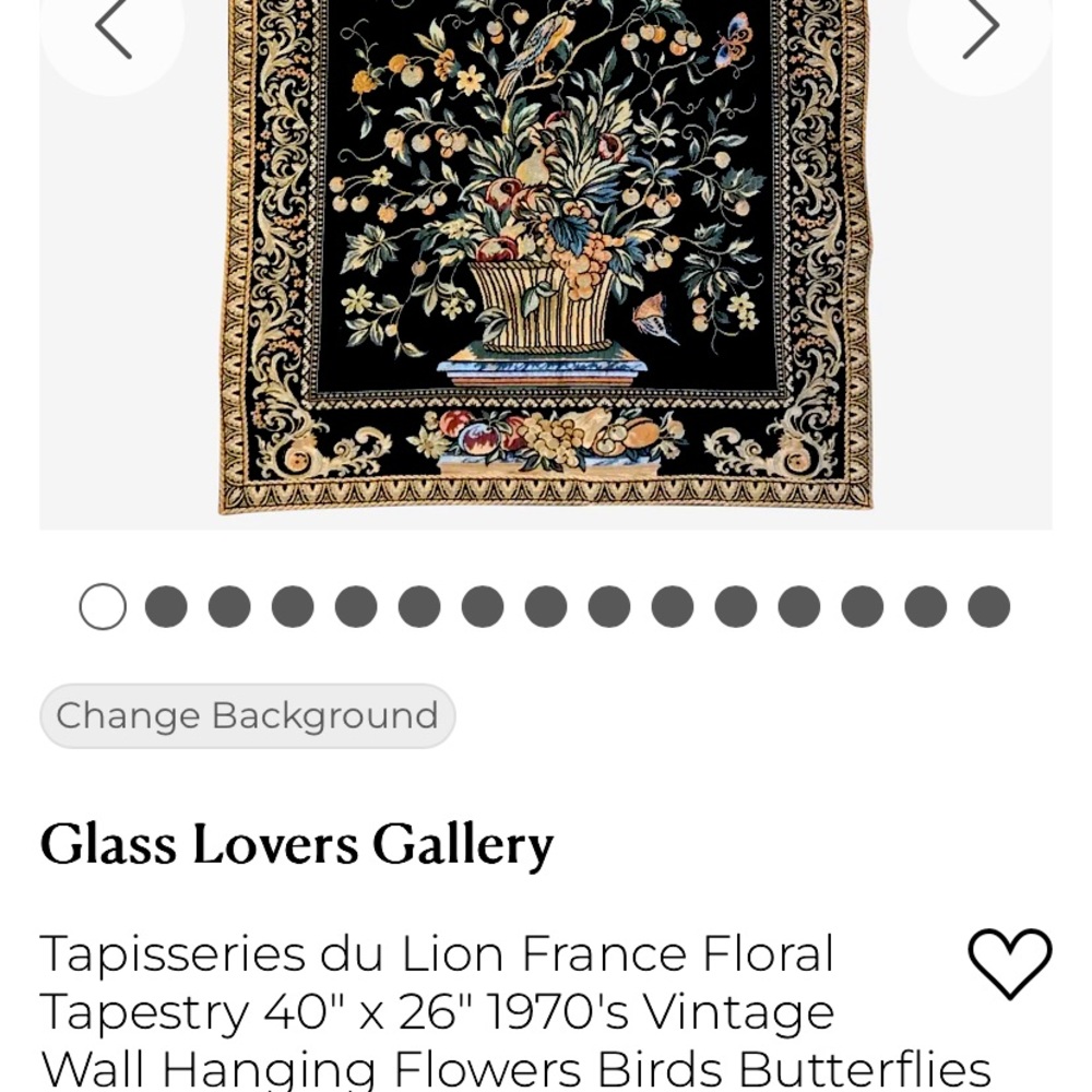 Tapestry du Lion France Floral 40"×26"1970's Vintage
Flowers Birds Butterflies